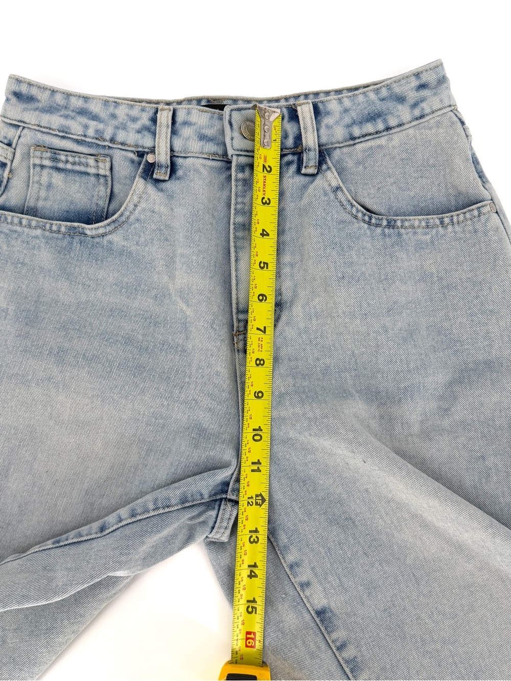 Reserved Supply Long Jorts Light Wash 7 Y2K 90s Grunge Alt Skater Denim Shorts - Picture 5 of 8